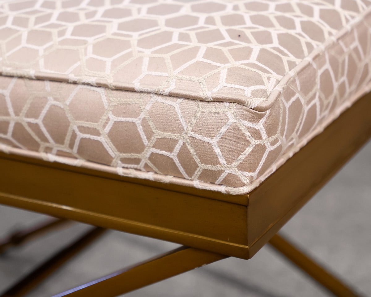 Custom Hickory Upholstered Ottoman