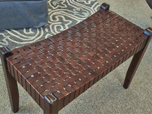 Leather Weave Ottoman