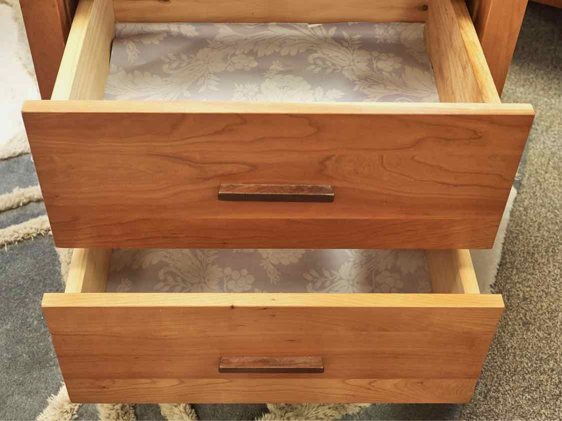 Solid Cherry Two Drawer Nightstand