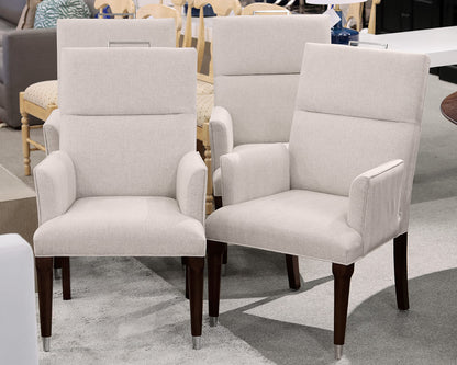 Set of 4 Custome Vanguard Upholstered Dining Chairs