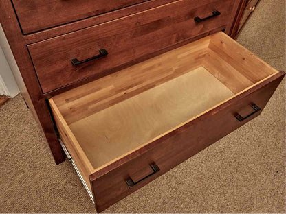 Archbold Furniture Birch 5 Drawer Chest in Cherry Finish