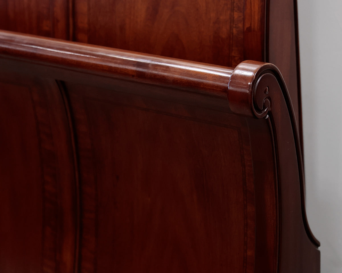 Queen Cherry Sleigh Bed Frame