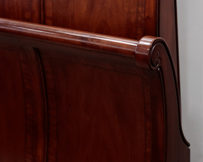 Queen Cherry Sleigh Bed Frame