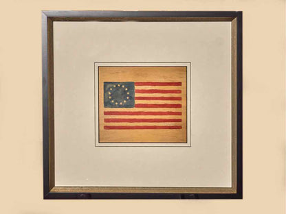 'American Flags VIII' Art Print In Matt Black & Silvedr Accent Frame