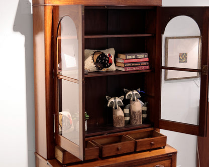 2 Piece Vintage Oak Secretary Desk
