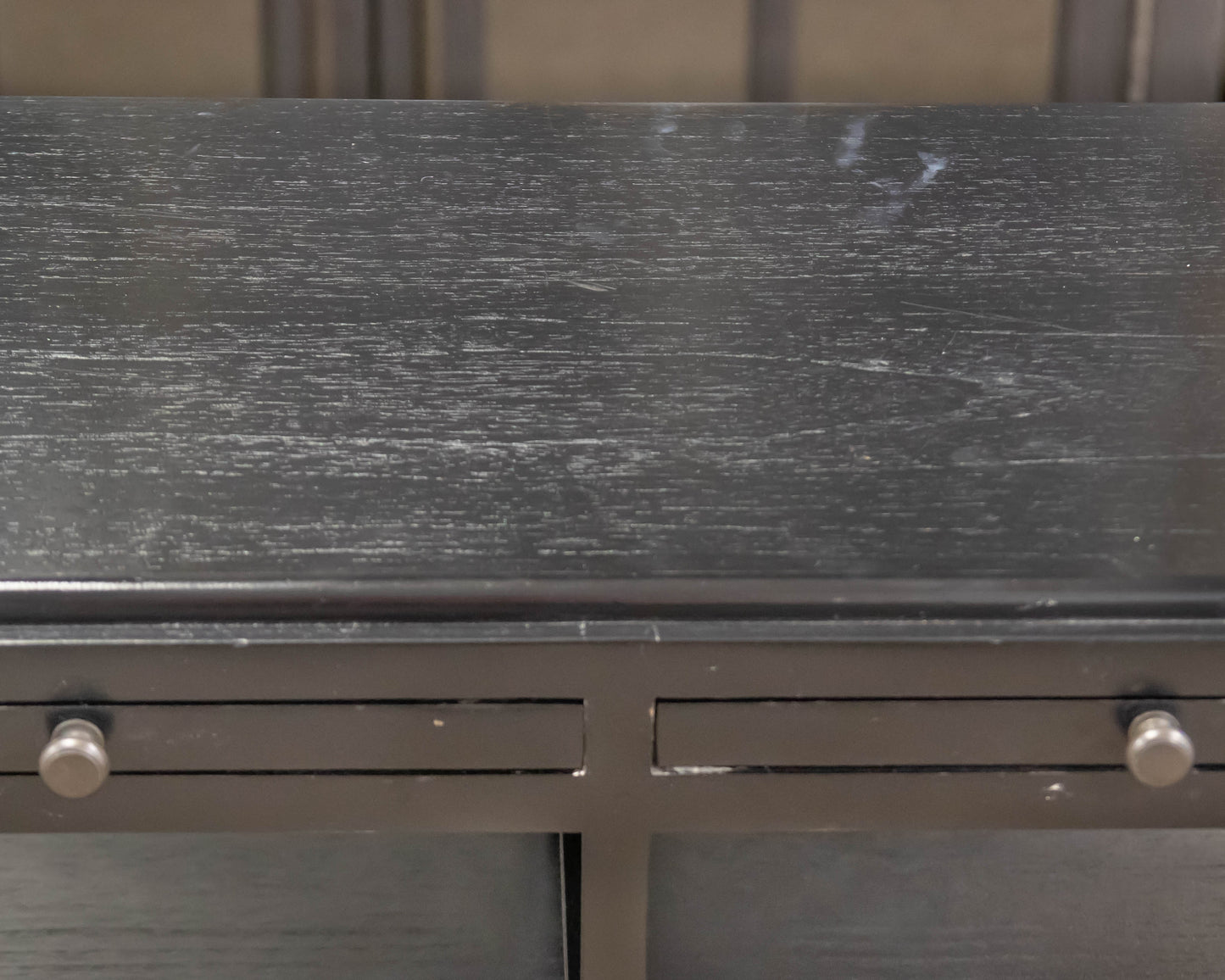 Low Display Console with Pullout Shelves in Black