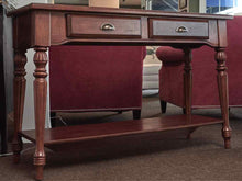 Cherry 2 Drawer & Lower Shelf Console