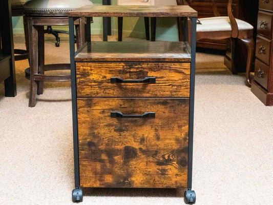 Rustic Finish 1 Drawer File Cabinet