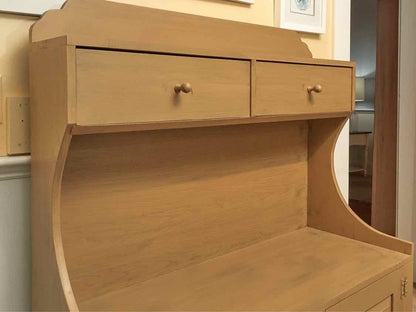 Old Ivory  Finish Water Bench with 2 Drawers & 2 Doors