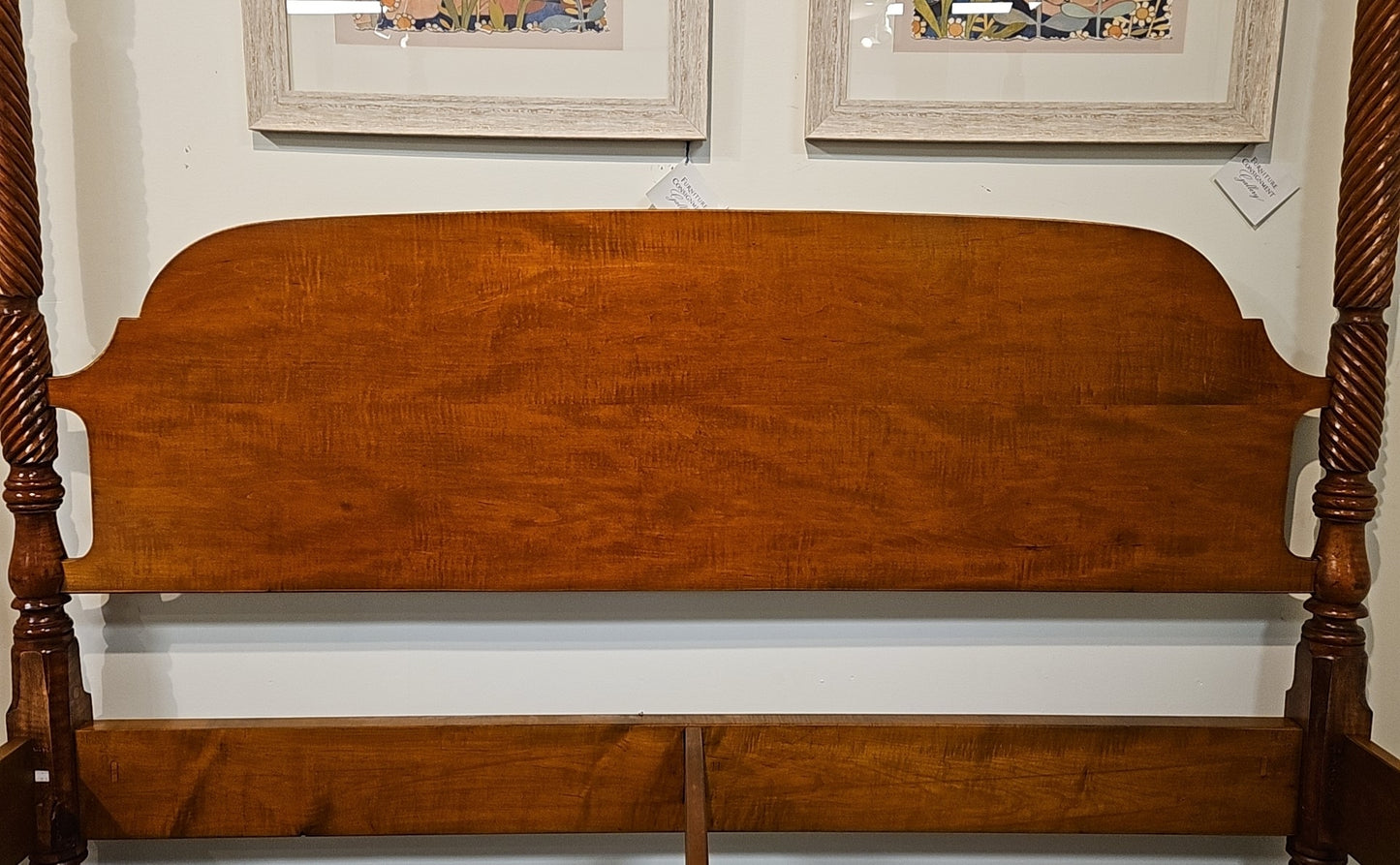 Leonard's Tiger Maple 4-Poster King Bed