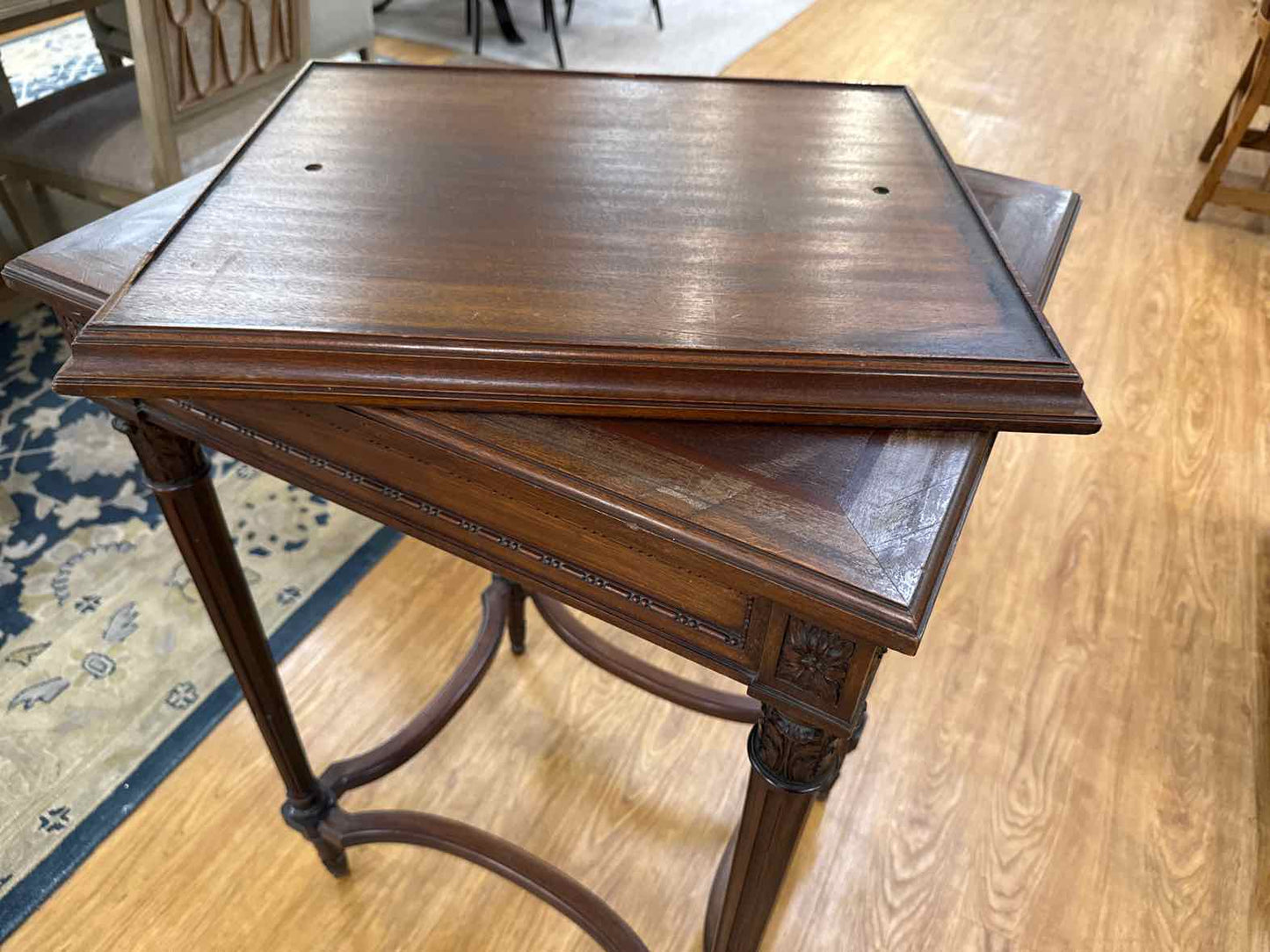 Mahogany Swivel Top Side Table