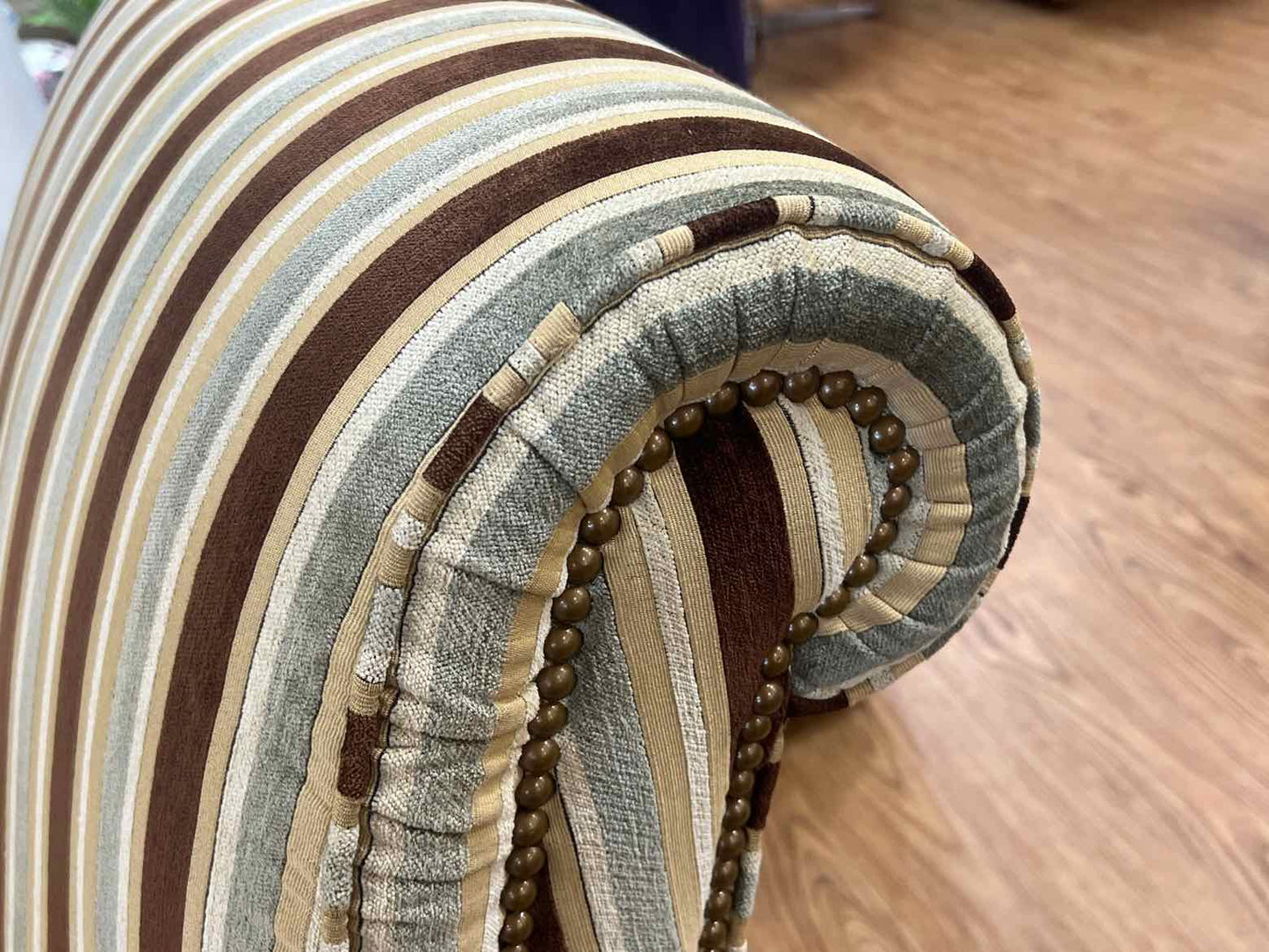 Stickley Striped Chair w/ Ottoman