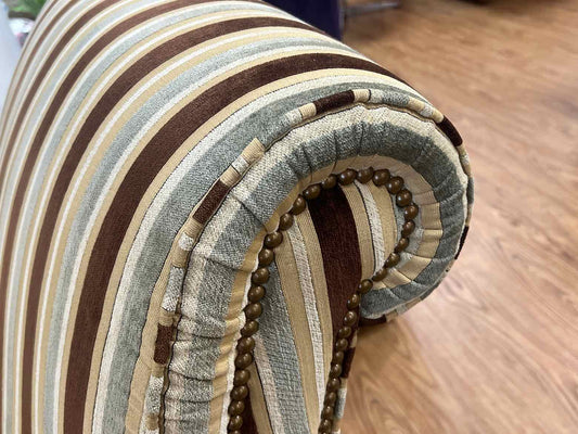 Stickley Striped Chair w/ Ottoman