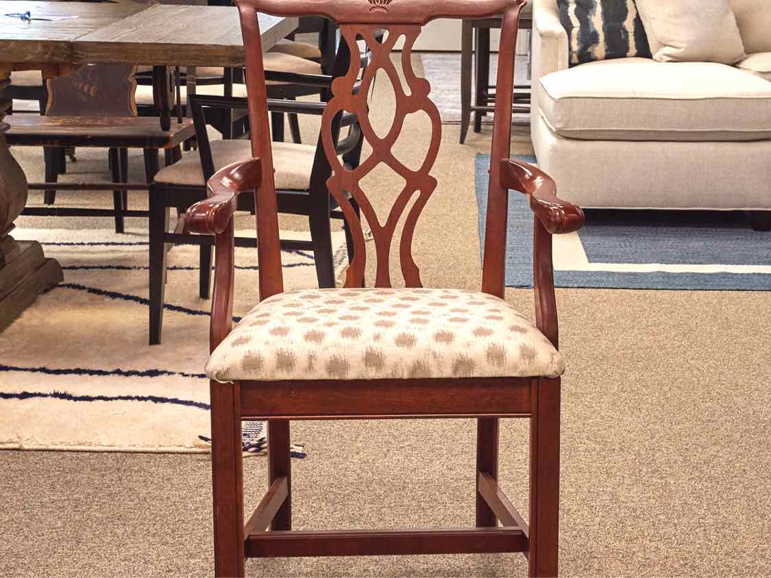 Set of (8) Mahogany Crescent Furniture Chippendale Style Dining Chairs