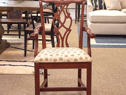 Set of (8) Mahogany Crescent Furniture Chippendale Style Dining Chairs