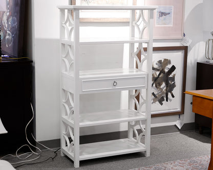 White Open Shelves Bookcase