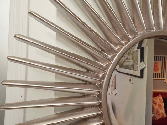 Silver Finish Sun Burst Mirror