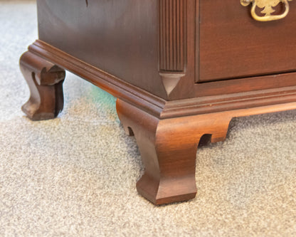Drexel Solid Mahogany 5 Drawer Chest with Brass Chippendale Handles