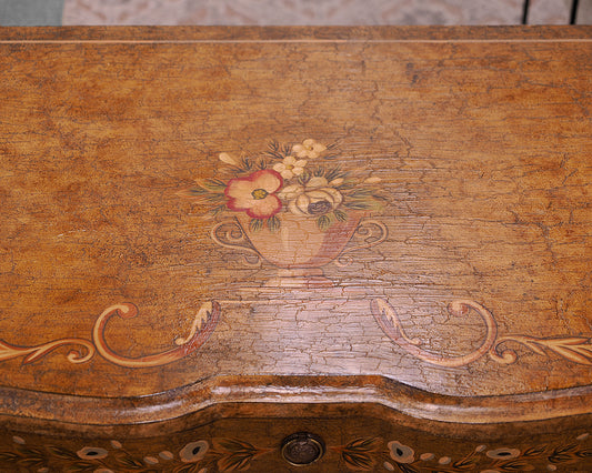 Antique 2-Drawer French-Style Bombe Commode Chest