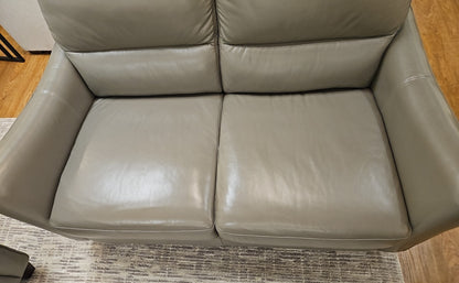 Macy's Light Grey Leather Loveseat