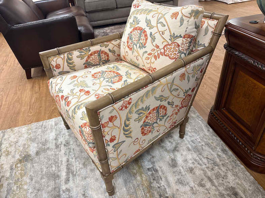 Ethan Allen Arm Chair with Bamboo Frame