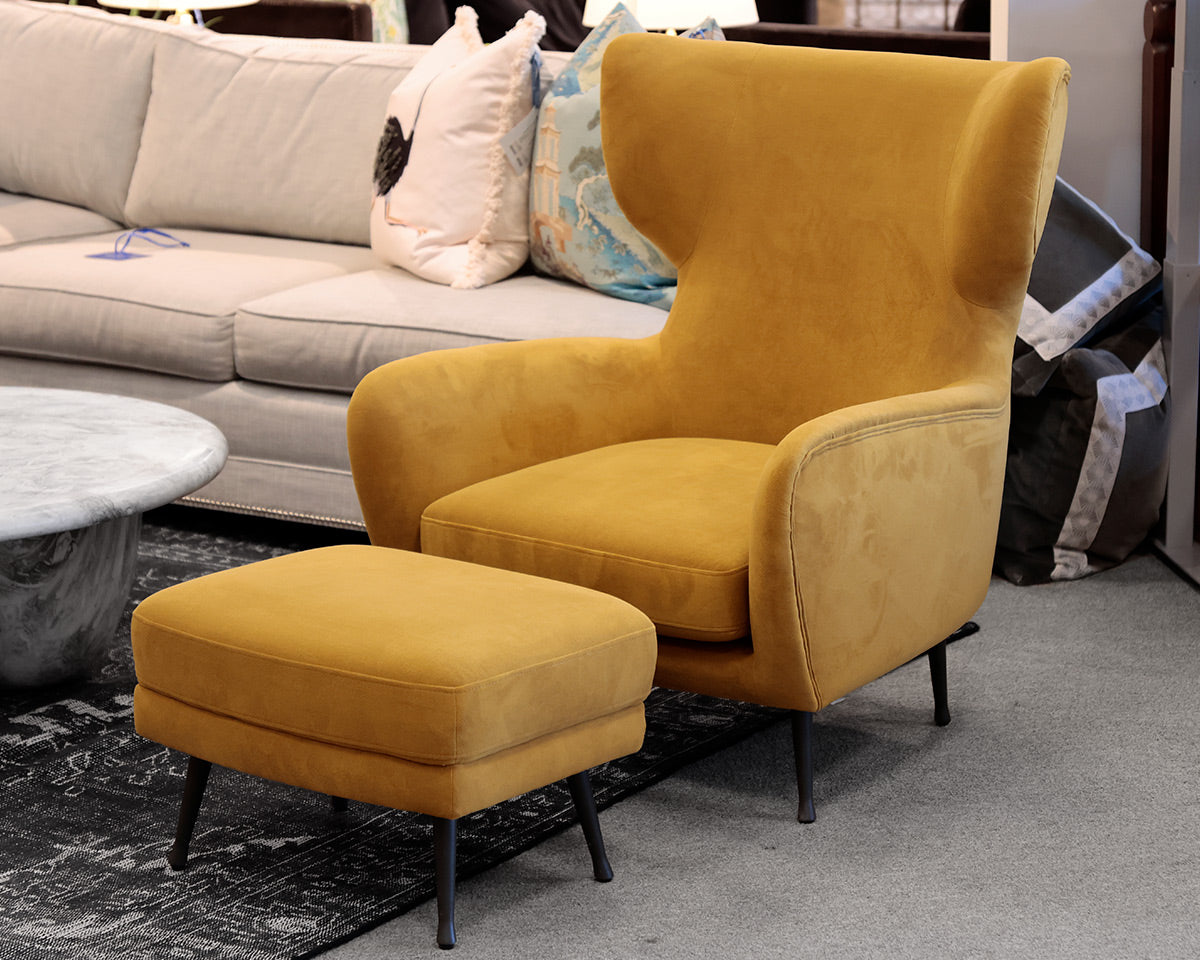 West Elm Lucia Wing Chair and Ottoman