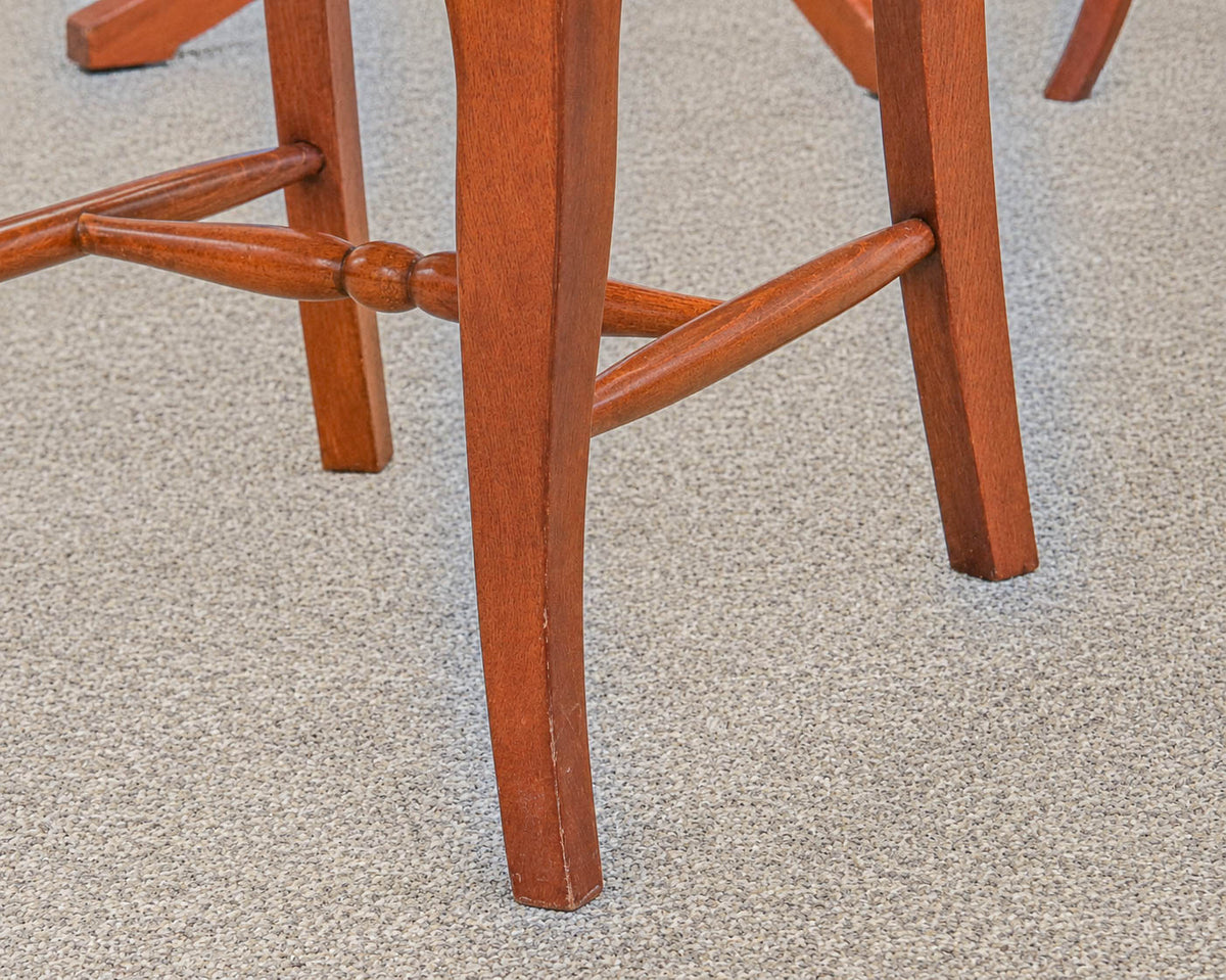 Saloom Pedestal Dining Table and (4) Chair Set in Solid Wood Cherry