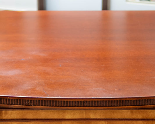 Paine  Mahogany Bow Front Chest W/ 5 Satin Wood Drawers