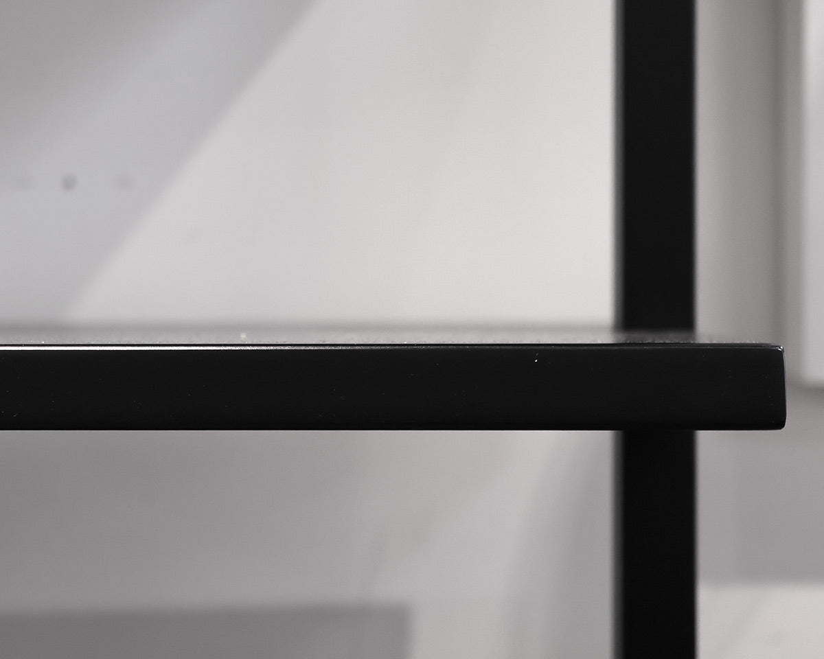 Black Metal Leaning Bookcase