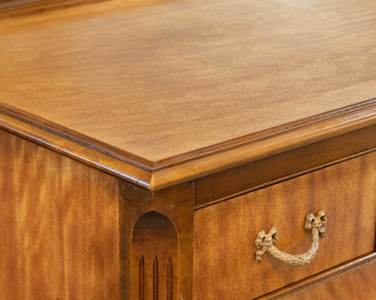 Satin Wood 4 Drawer Chest with Garland Detail