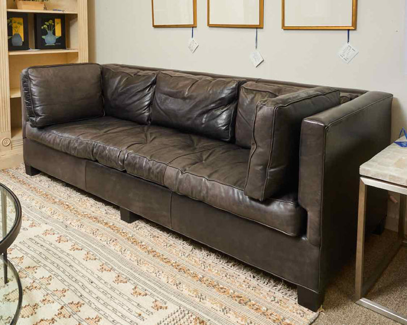 Williams Sonoma Leather Track Arm Sofa