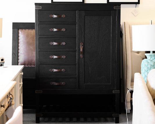 Arhaus Black Distressed Chifforobe