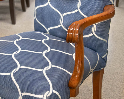 Set of Eight Burlwood Dining Chairs