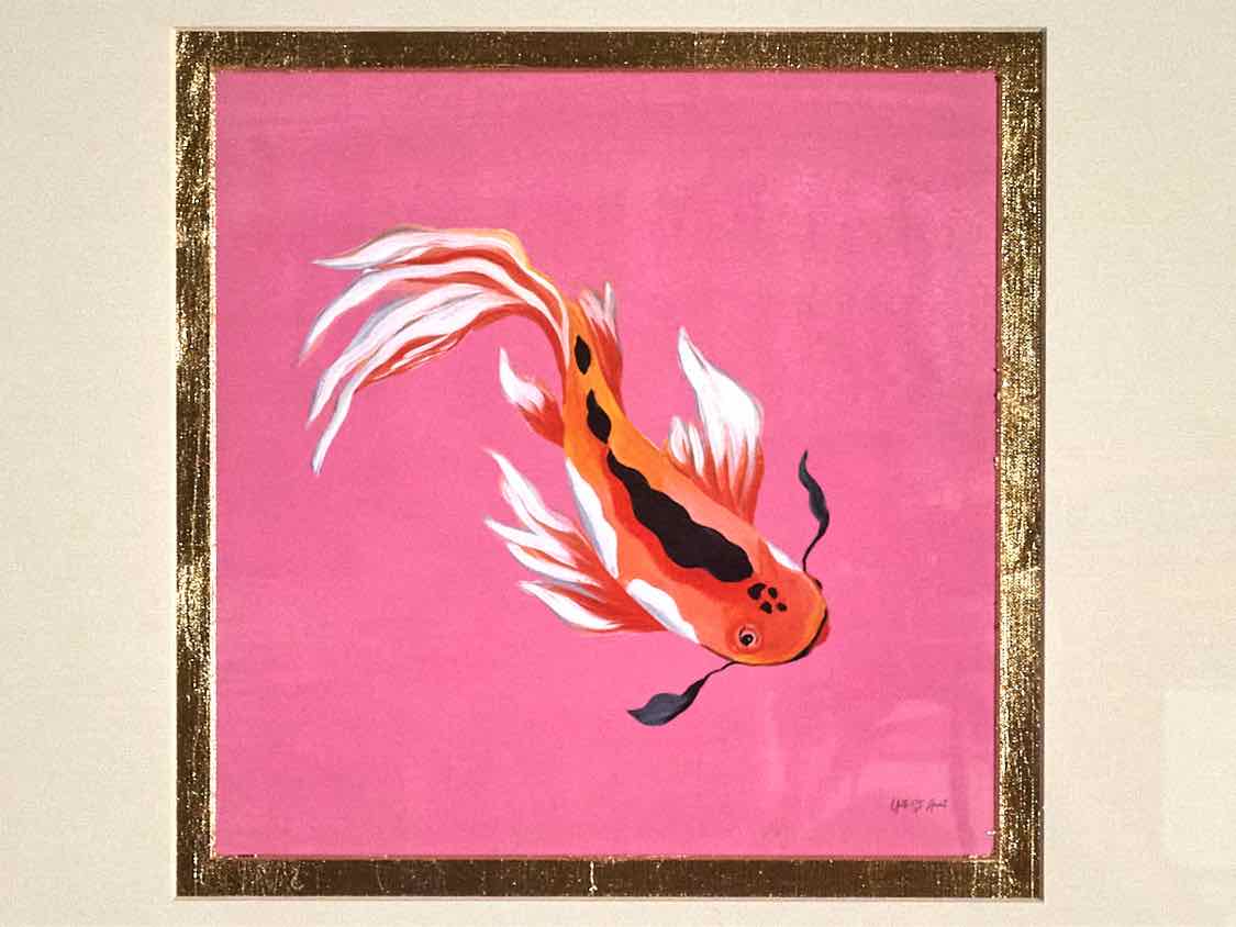 'Colorful Koi III" Art Print In Gold Style Frame
