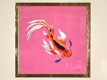 'Colorful Koi III" Art Print In Gold Style Frame