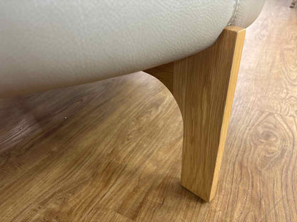 Circle Furniture Leather Ottoman w/ Oak Base