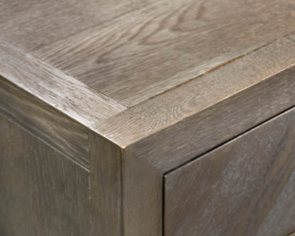 RH Herringbone 40" Closed Nightstand in Brown Oak Finish