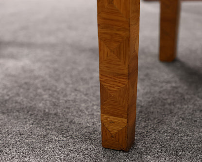 MCM Oak Accent Table With Blue Stone Top