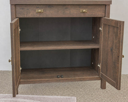1 Drawer 2 Door Coffee Oak Finish Bookcase