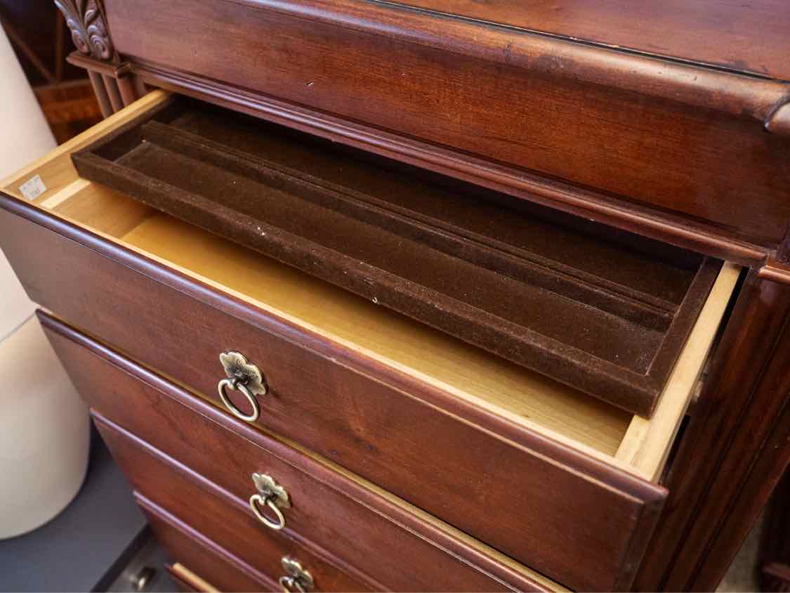 Ethan Allen British Classics Ginger Tall Lingerie Chest in Cinnabar Finish