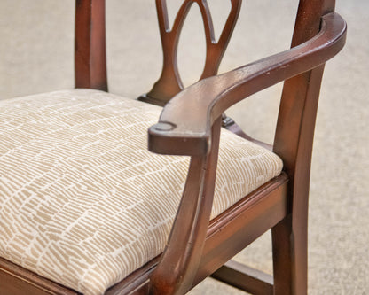 Set of Eight Solid Mahogany Chippendale Dining Chairs