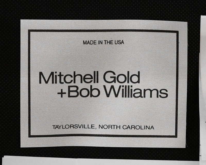 Mitchell Gold + Bob Williams Square Black Leather Ottoman on Chrome Frame