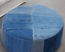 Cisco Round Denim Jean Swivel Ottoman