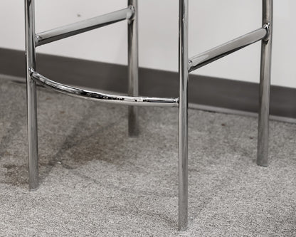 Set of Three Black Faux Leather Counter Stools