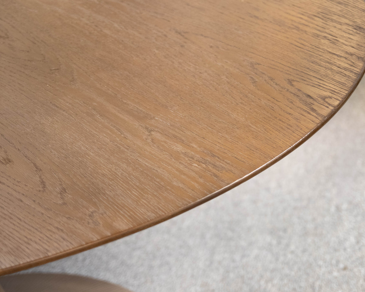Restoration Hardware Aero Round Dining Table in Dark Brown "Walnut"