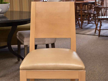 Set of Four Maple Counter Stools W/ Maple Faux Leather Seats