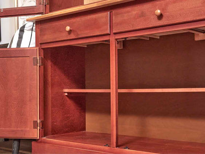 Shermag China Cabinet in Wheat & Brick Finish