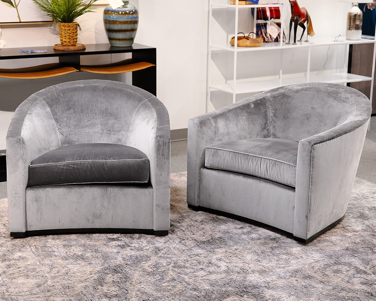 Pair of Holly Hunt Sevilla Swivel Chairs