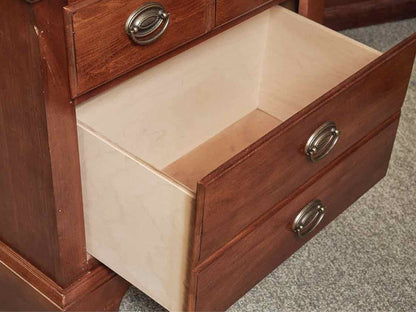 Pair of Cherry Finish Two Drawer Nightstands