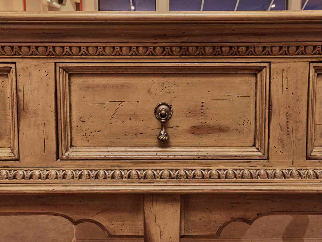 David Lee  Sage Green Finish 3 Drawer & Lower Shelf Console